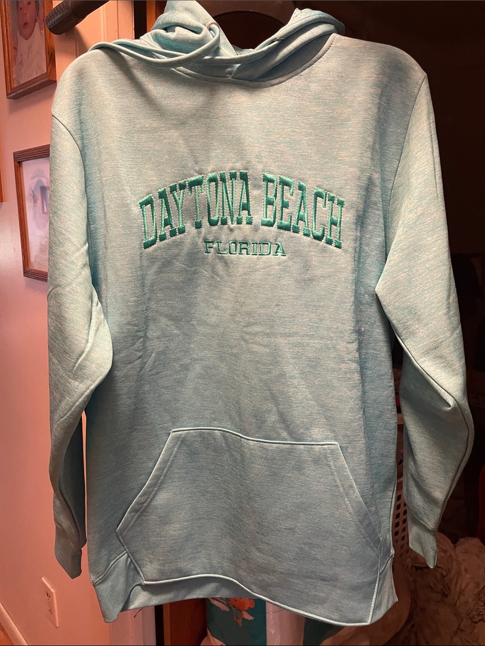 Daytona Beach Florida Light Teal Hoodie Sweatshirt